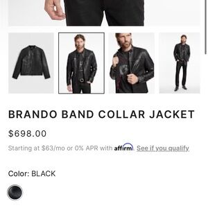 John Varvatos Men's Black Leather Jacket